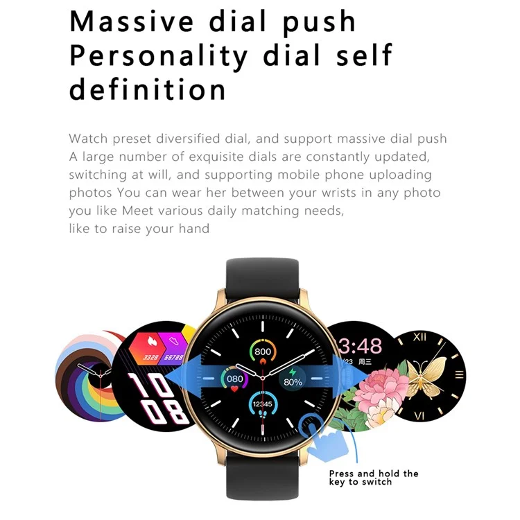 Q71 Pro [Silicone Strap] Reloj Inteligente Ritmo Cardíaco IP67 A Prueba De Agua Bluetooth Call Fisiológico Ciclo Fitness Watch Para Android E IOS - Oro / Rosa