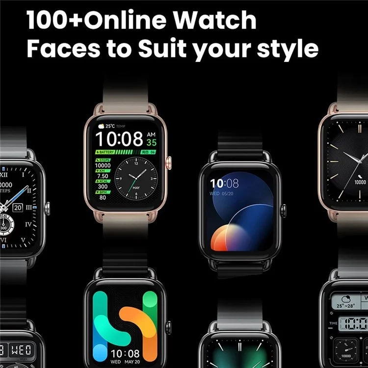 Xiaomi Haylou LS11 RS4 Plus Smart Watch 1.78 "affichage AMOLED HD IP68 Bracelet Sportif Imperméable à Poussière Avec Surveillance de la Fréquence Cardiaque - le Noir