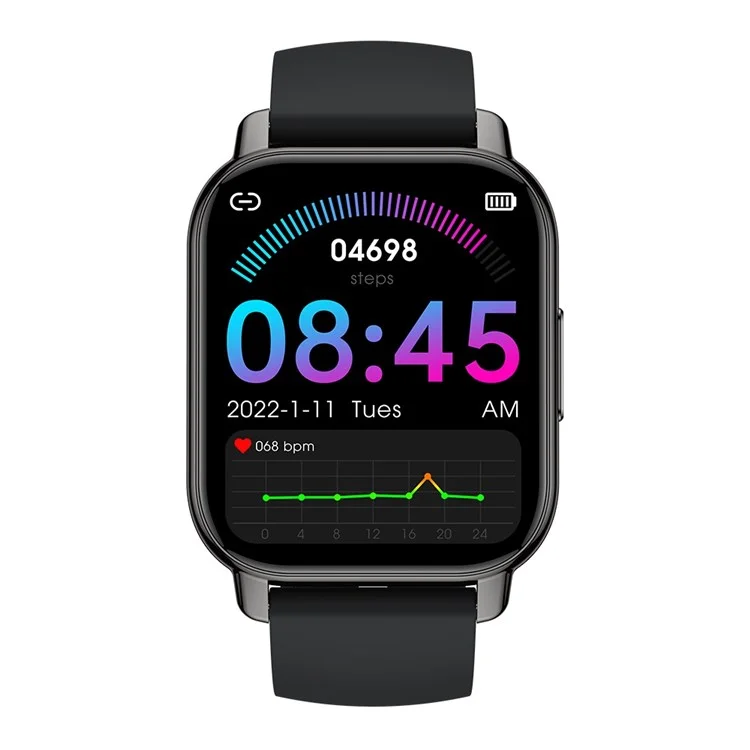 P66 Bluetooth Call Smart Watch Imperproofroproof De 1,85 Pouce Full Touch Monitor Monitor Fitness Bracelet Smartwatch - Le Noir