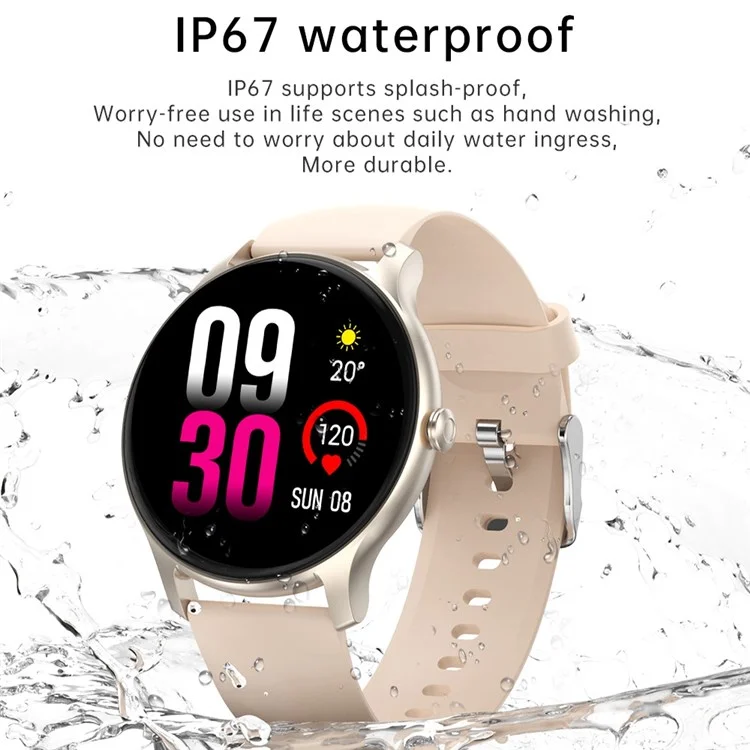NK08C da 1,28 Pollici Schermo HD Smart Watch IP67 Bracciale Sportivo Resistente All'acqua Con Monitoraggio Del Sonno/frequenza Cardiaca Per le Donne - Oro