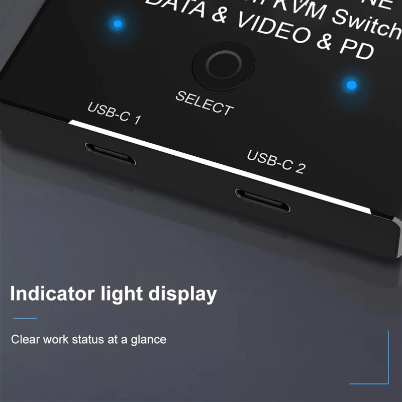 UC-161 0.5m USB-C Bi-Direction Switch MST 1 to 2 Type-C Hub Adapter Support Video 8K/30Hz, 10Gbps Data, PD 100W