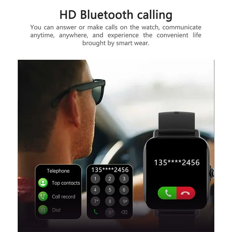 Умные часы GT21 с экраном 1,75 дюйма HD, Bluetooth-вызов, IP67 водонепроницаемость, спортивный браслет с GPS, фитнес-трекер с мониторингом частоты сердечных сокращений, уровня кислорода в крови и ЭКГ - черные