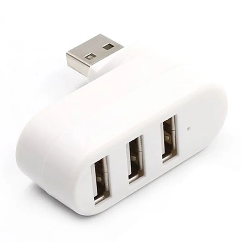 Uniwersalny mini obracany konwerter USB 3.0 z 3 portami, adapter do szybkiej transmisji danych, rozbudowa USB - Biały