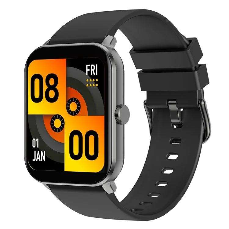 KW105 1.69 inch TFT Smart Watch Bluetooth-compatible Call Wrist Watch IP68 Waterproof Sports Bracelet with Heart Rate Monitoring - Black