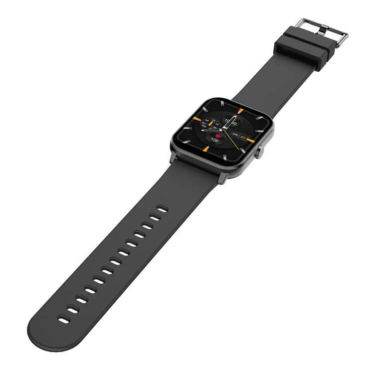 KW105 1.69 inch TFT Smart Watch Bluetooth-compatible Call Wrist Watch IP68 Waterproof Sports Bracelet with Heart Rate Monitoring - Black