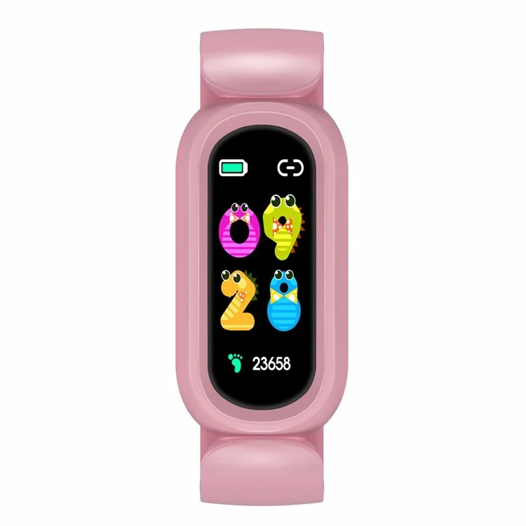 T16 0.96 Pulgadas Touch Screen Kids Sport Smart Smart Wating Sleep Heart Rife Monitoreo Estudiante Smart Wristband - Rosado