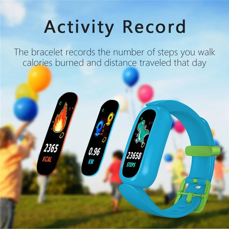 T16 0.96 Pulgadas Touch Screen Kids Sport Smart Smart Wating Sleep Heart Rife Monitoreo Estudiante Smart Wristband - Rosado