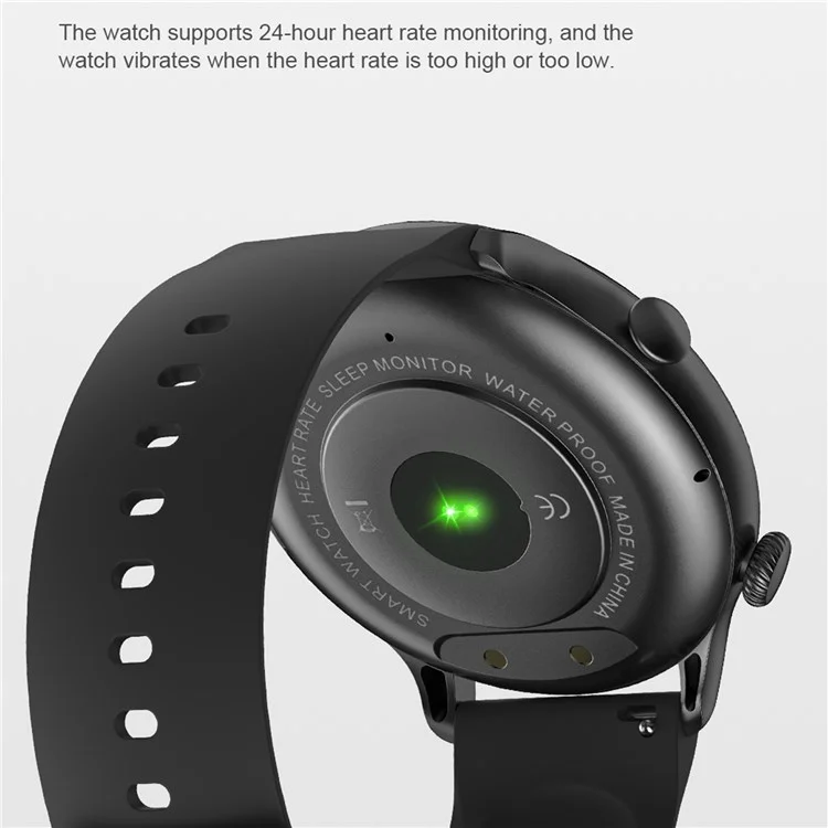 NK28 1,32 Polegada HD Screen Smart Watch HD Bluetooth Call Sports Sports Bracelet à Prova D'água Pulso Eletrônico Com Frequência Cardíaca Monitoramento de Pressão Arterial - Preto