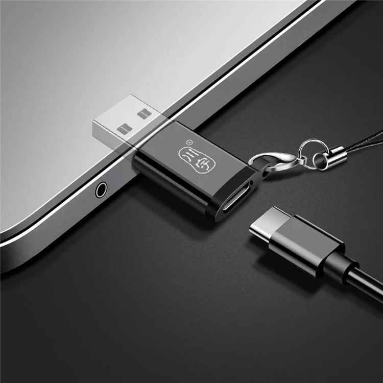 KAWAU L211 Driver Free Type C Male to USB 3.0 Type A Female Converter Portable Adapter with Lanyard