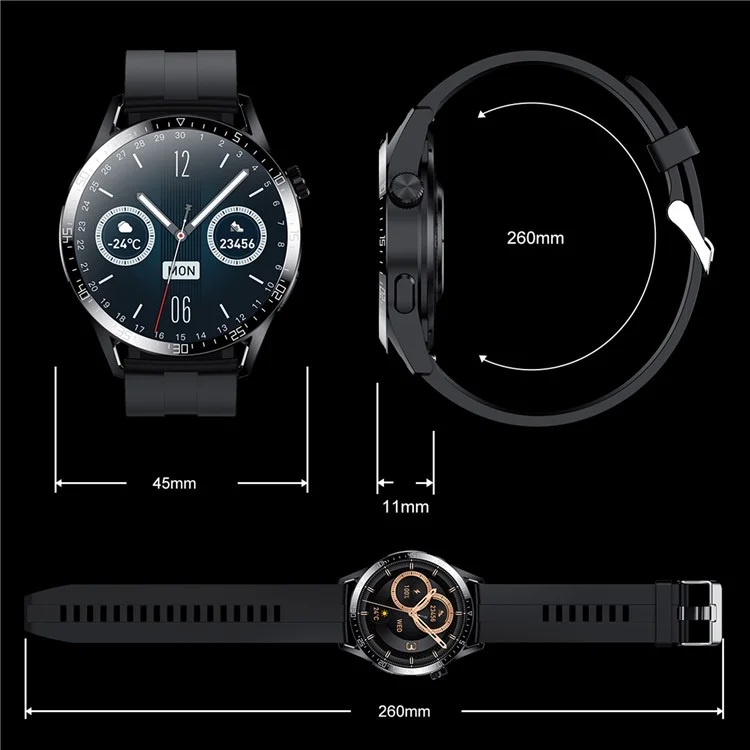 Soporte de Brazalete Inteligente H40 1.28 Pulgadas HD Bluetooth Calling Health Watch Con Frecuencia Cardíaca, Presión Arterial, Monitoreo de Oxígeno en Sangre - Cuero Marrón