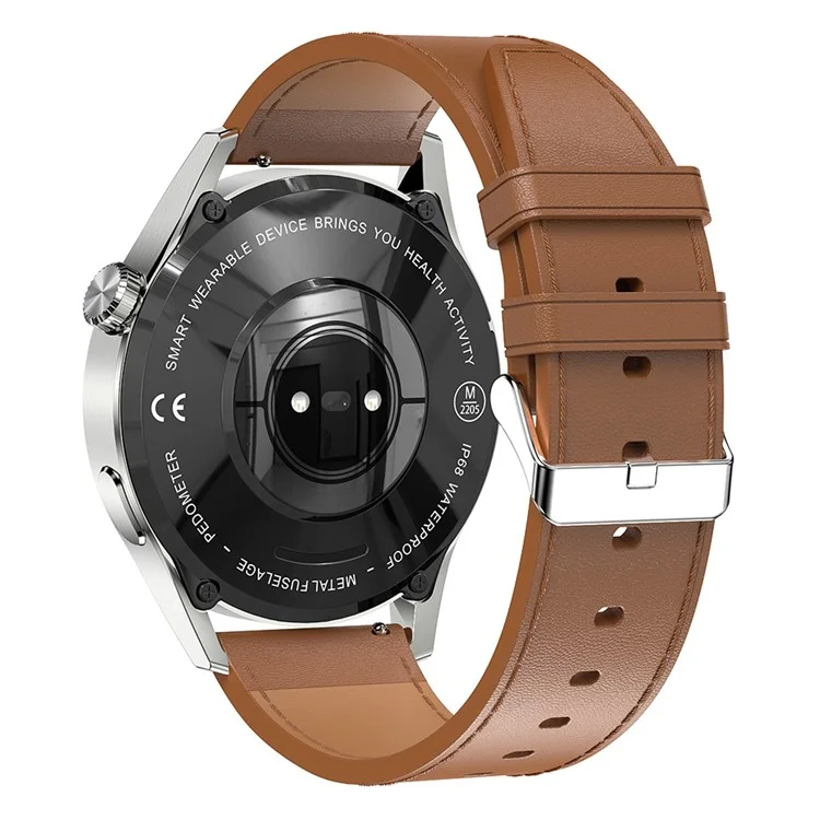 Soporte de Brazalete Inteligente H40 1.28 Pulgadas HD Bluetooth Calling Health Watch Con Frecuencia Cardíaca, Presión Arterial, Monitoreo de Oxígeno en Sangre - Cuero Marrón