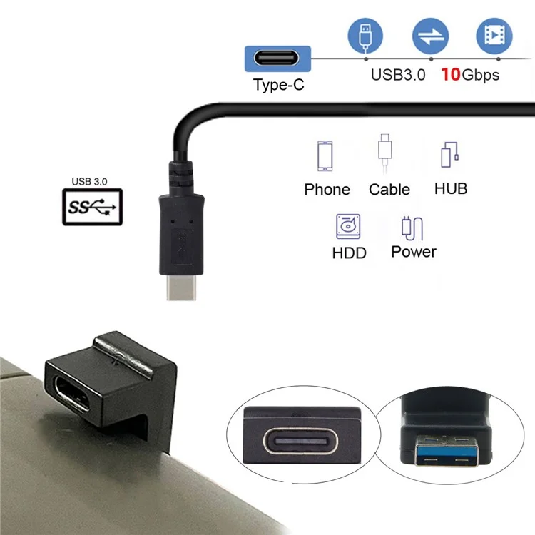 UC-067-OS Type-C Weiblich auf USB-A Männlich 10Gbps Datentransfer-Adapter USB 3.0 U-förmiger Anschluss