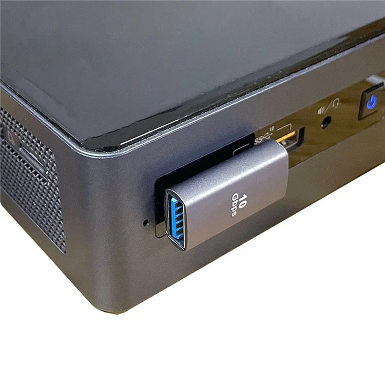 Adaptateur d'alimentation et de transfert de données USB3.0 mâle vers femelle U3-018-LP 10 Gbps, connecteur incliné à 90 degrés sur le côté gauche
