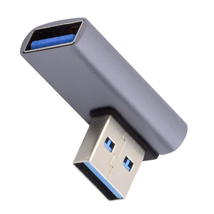 Adaptateur d'alimentation et de transfert de données USB3.0 mâle vers femelle U3-018-LP 10 Gbps, connecteur incliné à 90 degrés sur le côté gauche