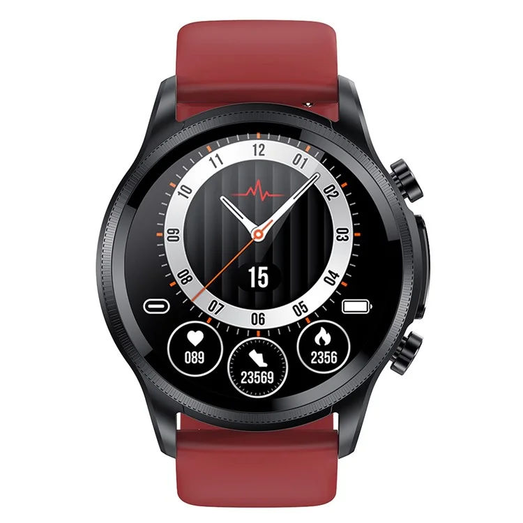 E400 1,39" Smartwatch Touch Screen HD Resistente all'acqua Orologio sportivo ECG+PPG Monitoraggio della salute con misurazione della temperatura corporea e dell'ossigeno nel sangue (Cinturino in TPU) - Rosso 