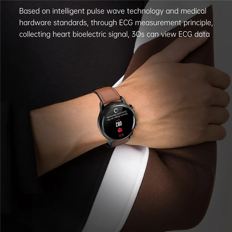 E400 1.39" Touch Screen HD Smart Bracelet Water Resistant Sports Watch ECG+PPG Health Watch with Body Temperature and Blood Oxygen Monitoring (TPU Strap) - Blue