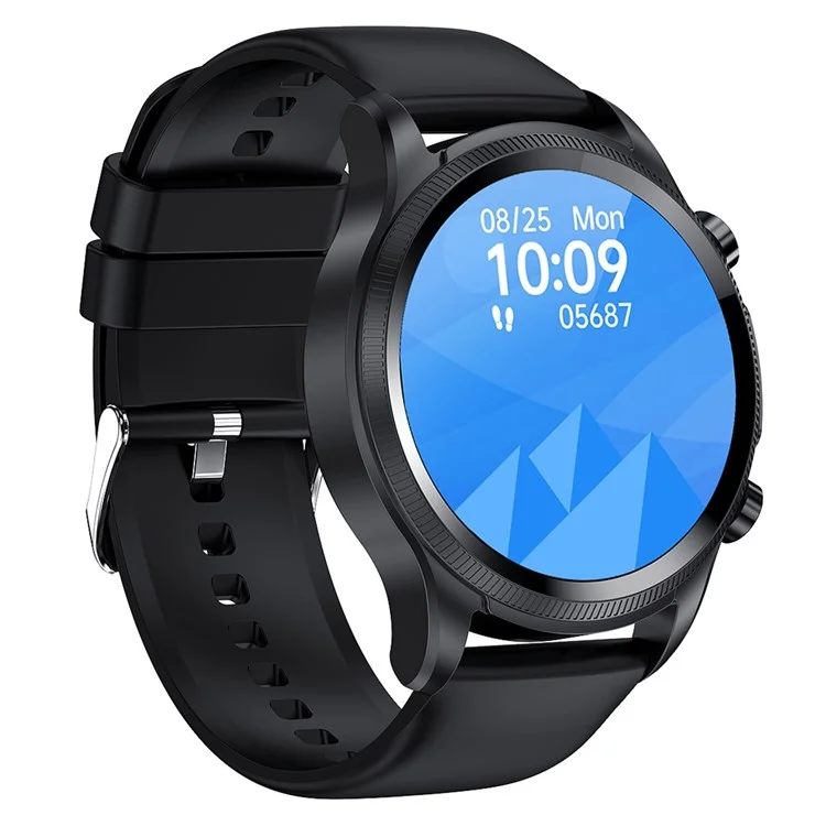 Pulsera inteligente con pantalla táctil HD de 1,39 pulgadas, resistente al agua, reloj deportivo con ECG+PPG, monitor de temperatura corporal y saturación de oxígeno en sangre (correa de TPU) - Negro