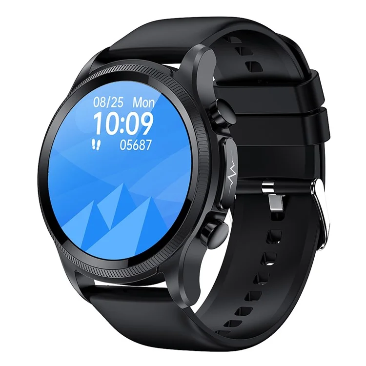 Pulsera inteligente con pantalla táctil HD de 1,39 pulgadas, resistente al agua, reloj deportivo con ECG+PPG, monitor de temperatura corporal y saturación de oxígeno en sangre (correa de TPU) - Negro