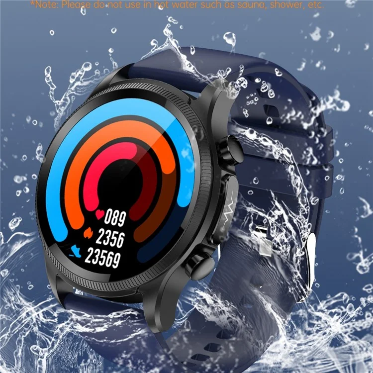 Pulsera inteligente con pantalla táctil HD de 1,39 pulgadas, resistente al agua, reloj deportivo con ECG+PPG, monitor de temperatura corporal y saturación de oxígeno en sangre (correa de TPU) - Negro
