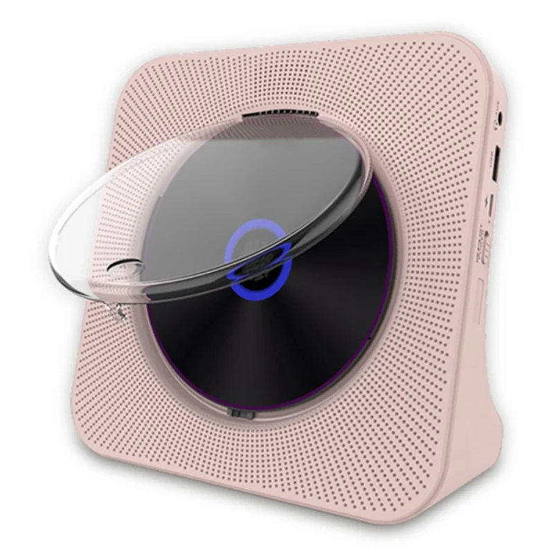 KECAG KC-806C Home CD Player Repeat Function Bluetooth-compatible Player with LED Display Support CD, CDR, CD-RW, MP3-CD, WMA-CD (Not Support TV) - Pink / US Plug