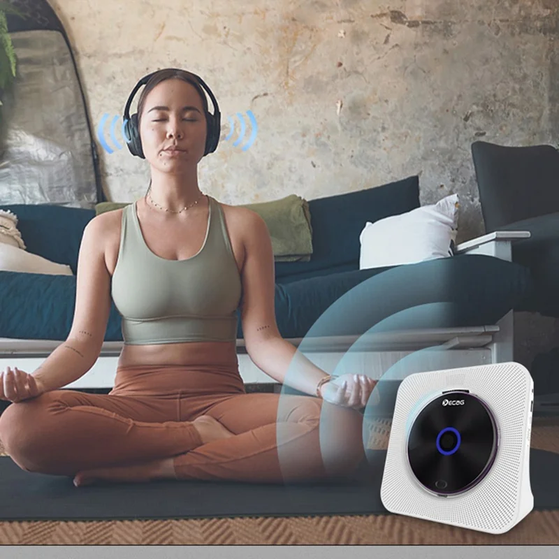 KECAG KC-806C Home CD Player Repeat Function Bluetooth-compatible Player with LED Display Support CD, CDR, CD-RW, MP3-CD, WMA-CD (Not Support TV) - Pink / US Plug