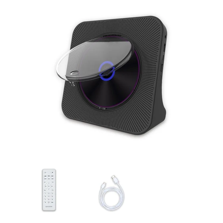 KECAG KC-806C Home CD Player Repeat Function Bluetooth-compatible Player with LED Display Support CD, CDR, CD-RW, MP3-CD, WMA-CD (Not Support TV) - Black / US Plug