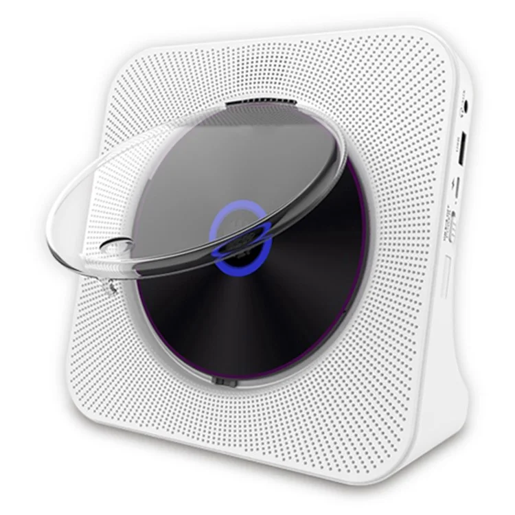 KECAG KC-806C Lecteur CD domestique avec fonction de répétition Lecteur Bluetooth avec affichage LED prenant en charge CD, CDR, CD-RW, MP3-CD, WMA-CD (non compatible TV) - Blanc / Prise EU