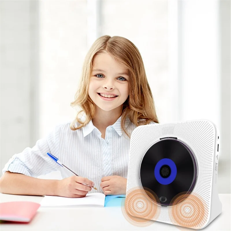 KECAG KC-806C Настольный проигрыватель компакт-дисков с функцией повтора, Bluetooth, светодиодным дисплеем, поддержка CD, CDR, CD-RW, MP3-CD, WMA-CD (не поддерживает ТВ) — белый цвет / вилка стандарта UK