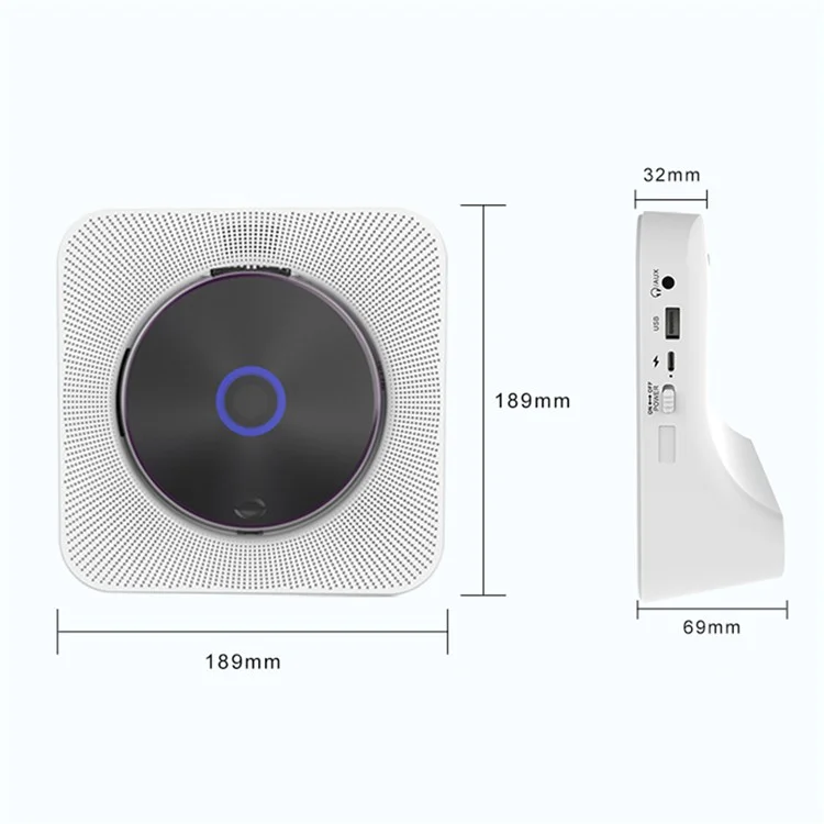 KECAG KC-806C Home CD Player Repeat Function Bluetooth-compatible Player with LED Display Support CD, CDR, CD-RW, MP3-CD, WMA-CD (Not Support TV) - White / AU Plug
