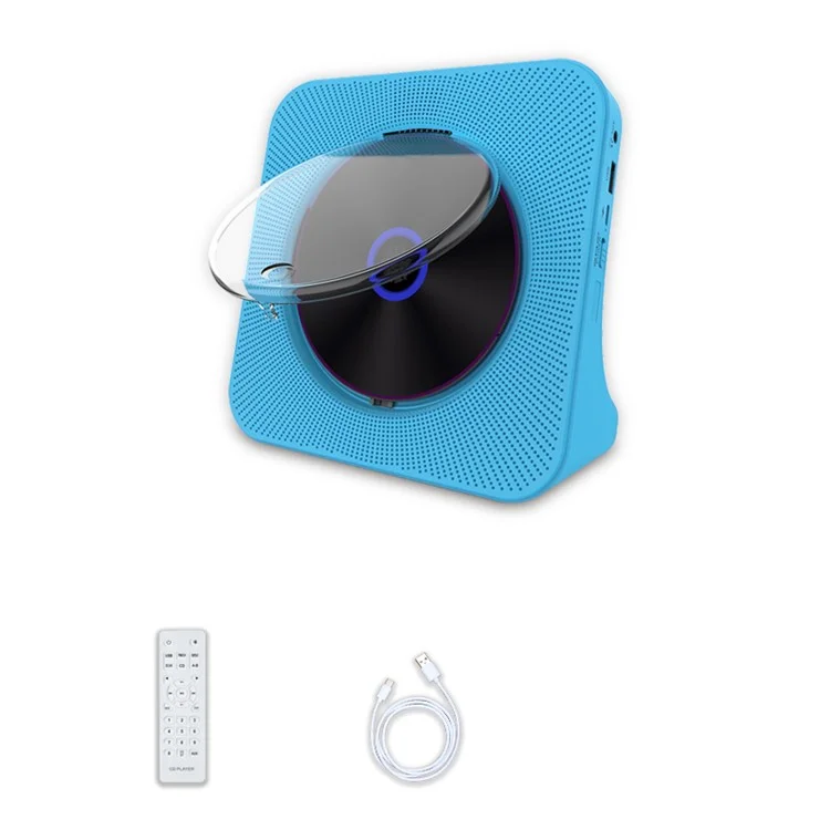 KECAG KC-806C Home CD Player Repeat Function Bluetooth-compatible Player with LED Display Support CD, CDR, CD-RW, MP3-CD, WMA-CD (Not Support TV) - Blue / EU Plug