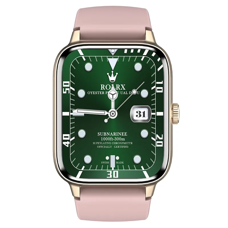 TW2 1,8 inch Scherm Smartwatch met NFC-functie IP67 Waterdichte Fitnessarmband Multifunctionele Gezondheidswatch met Hartslagmeting - Roze