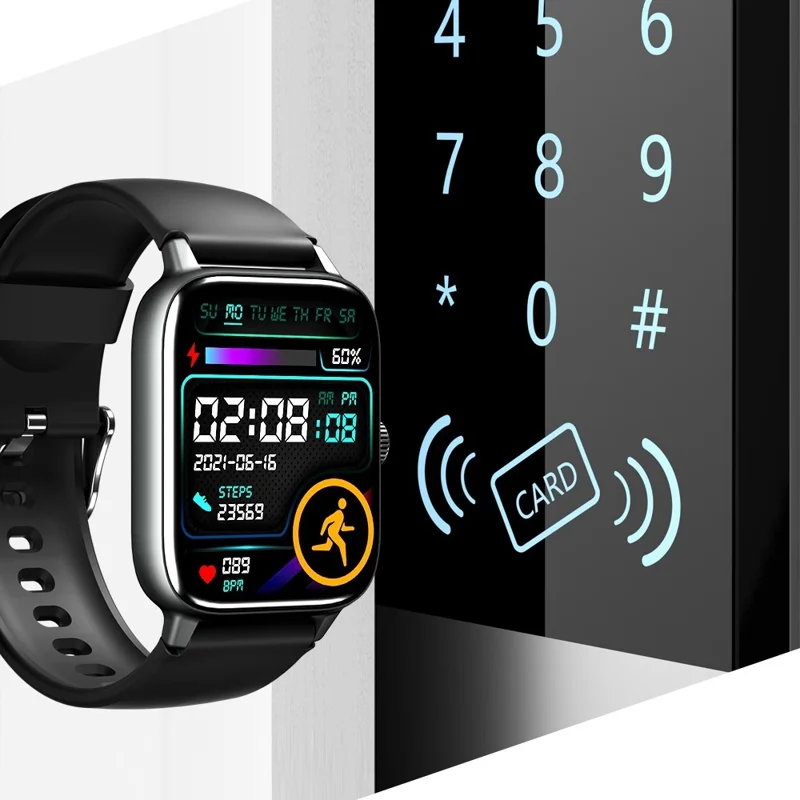 TW2 1,8 inch Scherm Smartwatch met NFC-functie IP67 Waterdichte Fitnessarmband Multifunctionele Gezondheidswatch met Hartslagmeting - Roze