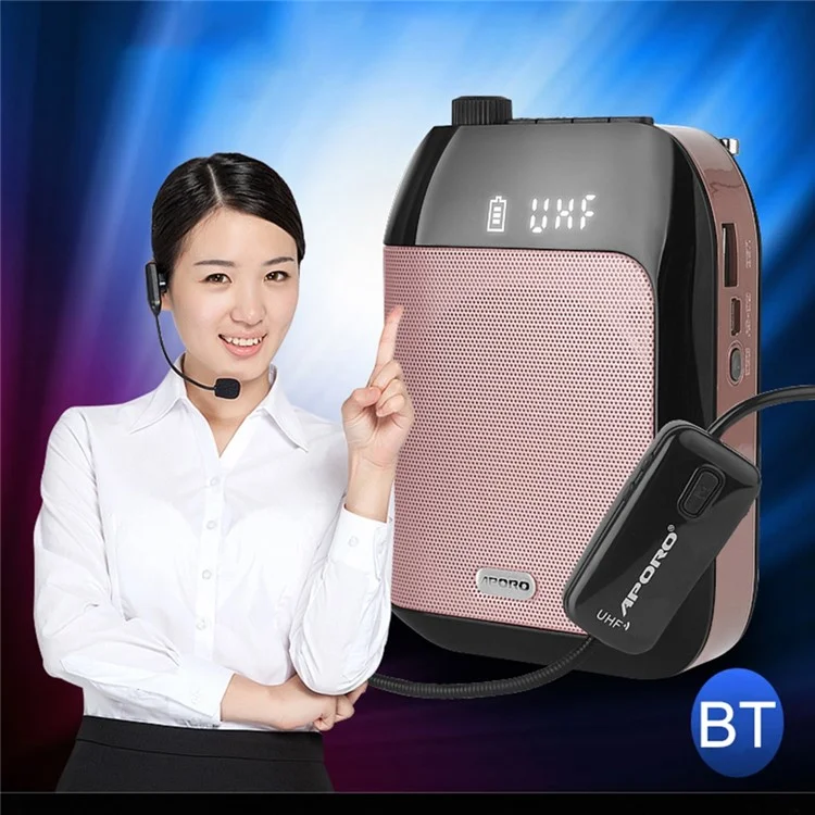 APORO T9UHF Bluetooth-compatible Wireless Voice Amplifier UHF Microphone Portable Sound Amp for Teachers, Tour Guides, Coaches, Presentations - Green
