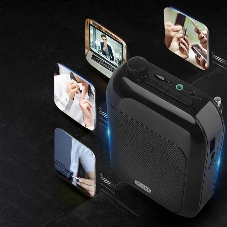 APORO T9UHF Amplificatore vocale senza fili Bluetooth UHF Microfono portatile Amplificatore audio per insegnanti, guide turistiche, allenatori, presentazioni - Blu