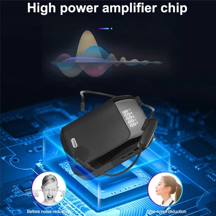 APORO T9UHF Amplificatore vocale senza fili Bluetooth UHF Microfono portatile Amplificatore audio per insegnanti, guide turistiche, allenatori, presentazioni - Blu