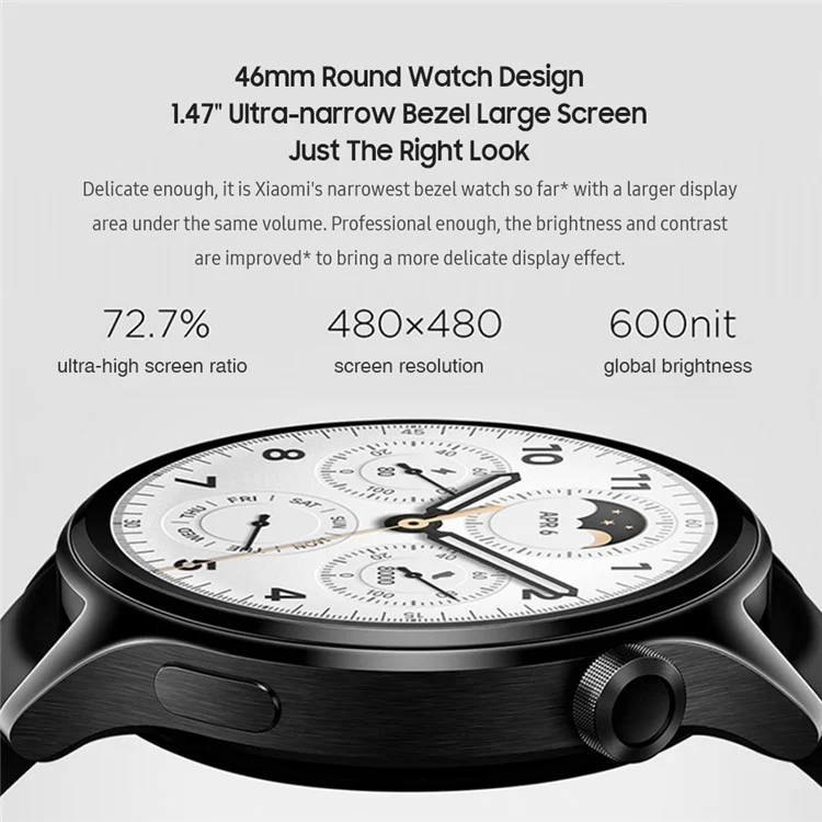 XIAOMI Watch S1 Pro M2134W1 1.47 inch Smart Watch Waterproof Fitness Bracelet with Heart Rate, Sleep Monitoring - Black