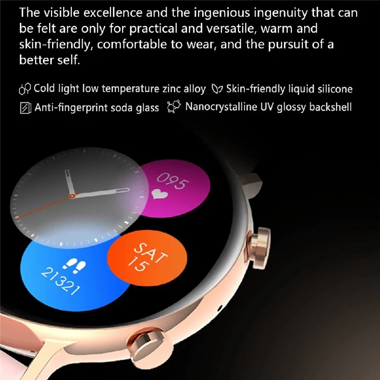 GW33S 1.28 Pulgadas Smart Watch IP67 Pulsera de Fitness Impermeable Matrimonio de Salud Multifuncional Con Frecuencia Cardíaca Monitoreo de Oxígeno Sanguíneo - Negro