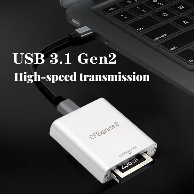 CFexpress Type B Card Reader USB3.1 Gen 2 10Gbps High Speed Aluminum Alloy Card Reader