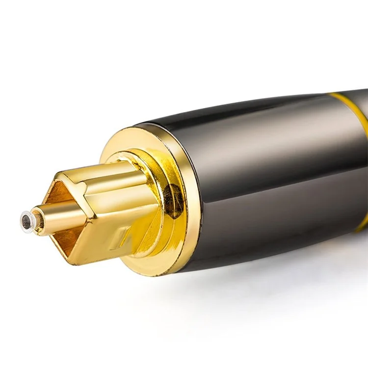 2m SPDIF 5.1 Sound Channel Optical Cable 24K Gold-Plated Optical Audio Line Digital Toslink Wire for Xbox, TV, Soundbar (Yellow Ring)