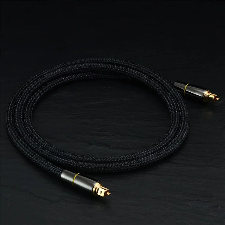 2m SPDIF 5.1 Sound Channel Optical Cable 24K Gold-Plated Optical Audio Line Digital Toslink Wire for Xbox, TV, Soundbar (Yellow Ring)