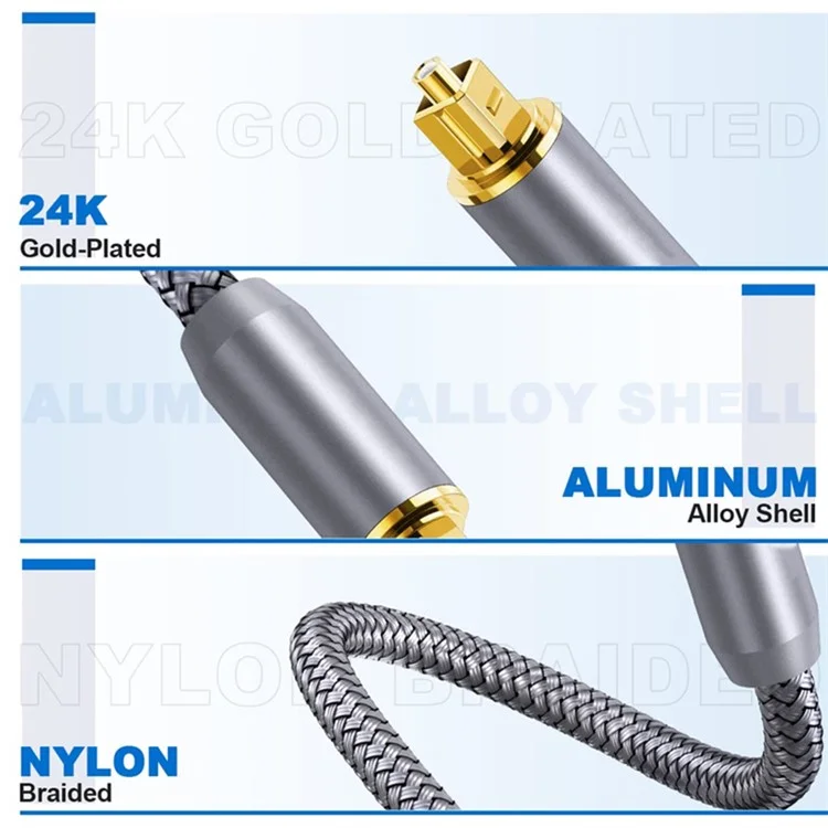 Câble Audio Optique Numérique 10m Pour PS4, Xbox, TV, Amplificateur, S / Cordon de Connexion du Périphérique Toslink de Sortie en Nylon de Sortie PDIF (style A)