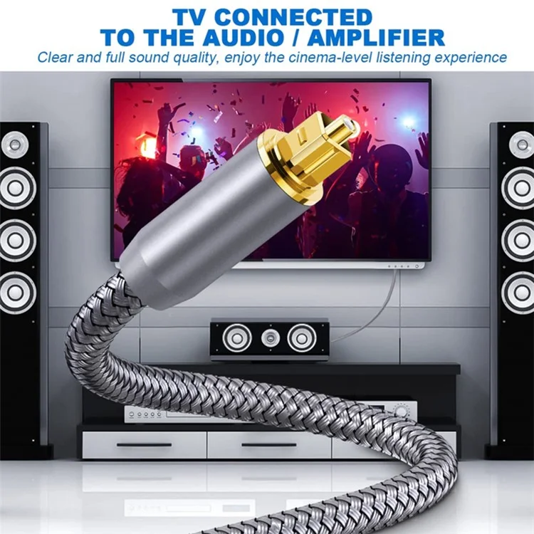 Câble Audio Optique Numérique 10m Pour PS4, Xbox, TV, Amplificateur, S / Cordon de Connexion du Périphérique Toslink de Sortie en Nylon de Sortie PDIF (style A)