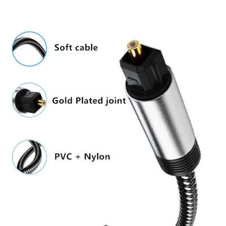 20m Super Long Toslink Digital Optical Audio Kabel SPDIF Output Nylon Geflochten Linie für TV Blu-ray Player (Style B)