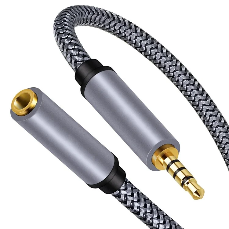 Cavo audio maschio-femmina da 2m 3,5 mm con connettore placcato in oro 24K HiFi Stereo Aux TRRS Cavo di estensione audio per microfono, altoparlante e cuffia