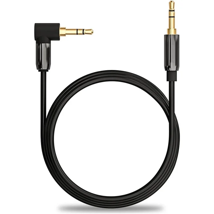 2m Tangle-Free 3.5mm AUX Cord Cell Phones Speakers L-Shaped Angled 3.5mm Car Stereo Audio Male to Male Cable