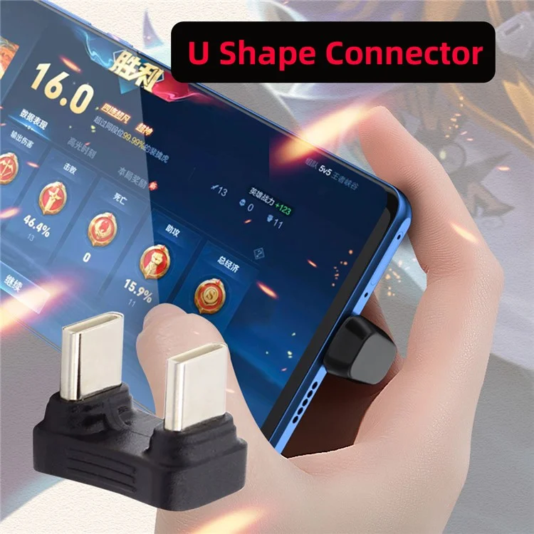 UC-009-MM Gomito a forma di U Adattatore USB-C a doppia testa 480Mbps Trasmissione veloce Maschio Type-C a Maschio Accoppiatore Estensore Convertitore