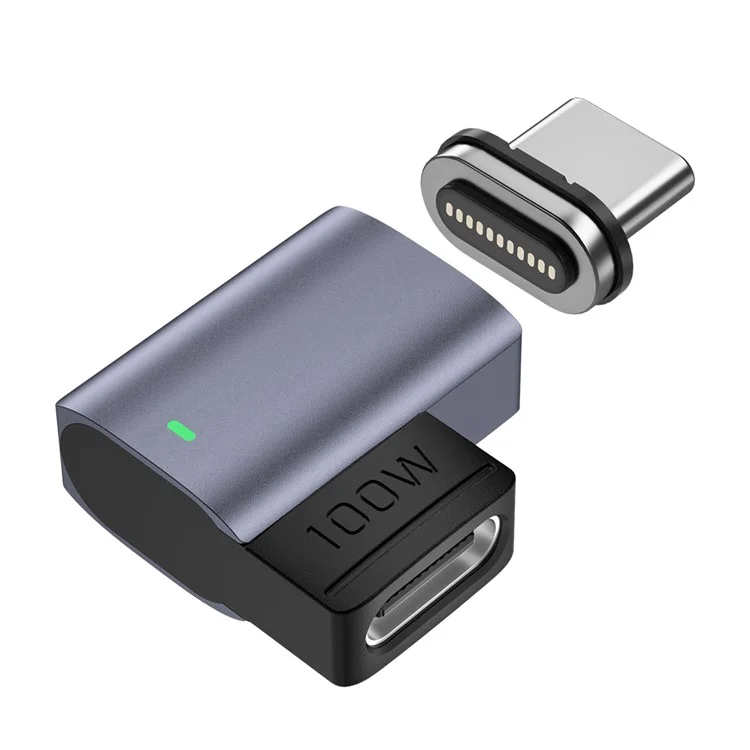 Магнитный USB-C адаптер с наклонным дизайном, 11-контактный мини-адаптер Type-C, поддерживающий PD 100 Вт 5A быстрая зарядка, скорость передачи данных 480 Мбит/с для ноутбуков MacBook