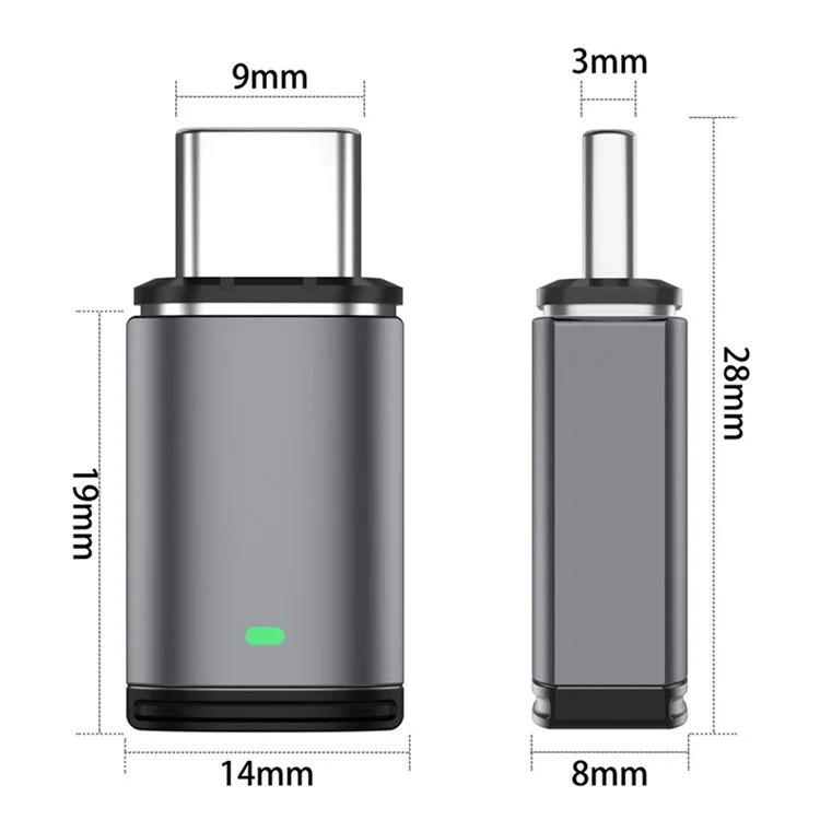 Straight Head 480Mbps Data Transfer Type-C Male to Type-C Female Adapter PD 100W Fast Charge USB-C Expansion Converter for MacBook Laptop