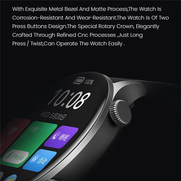 Haylou RT3 LS16 Smart Watch Waterproof Bluetooth Calls 1.43 '' HD Screen Health Status Sports Tracker Monitor Smart Wristband - Bianca