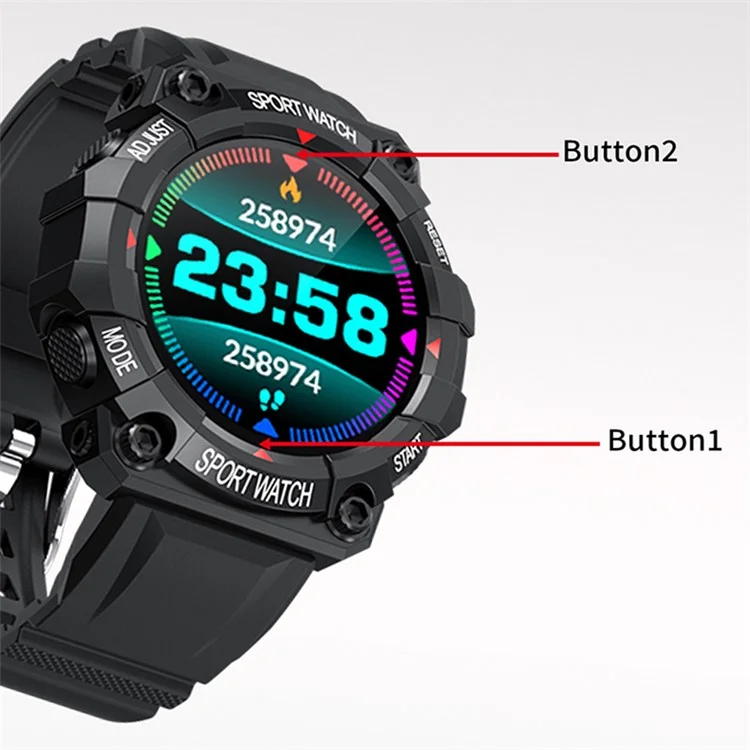 FD68S / Y56 1.3-дюймовые круглые экраны Bluetooth Smart Watch Водонепроницаемые Мониторинг частоты сердечных сокращений Здоровье Спортивные Смарт-браслеты - Черные